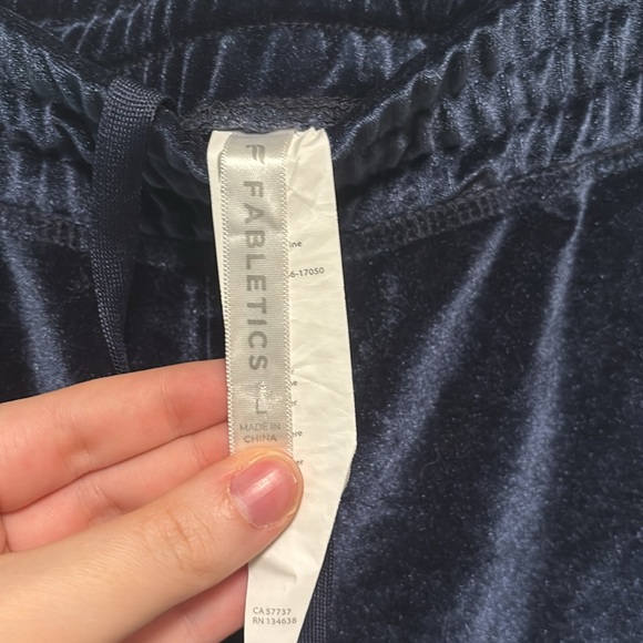 Fabletics Navy Blue Velvet Jogger Pants - Picture 5 of 11